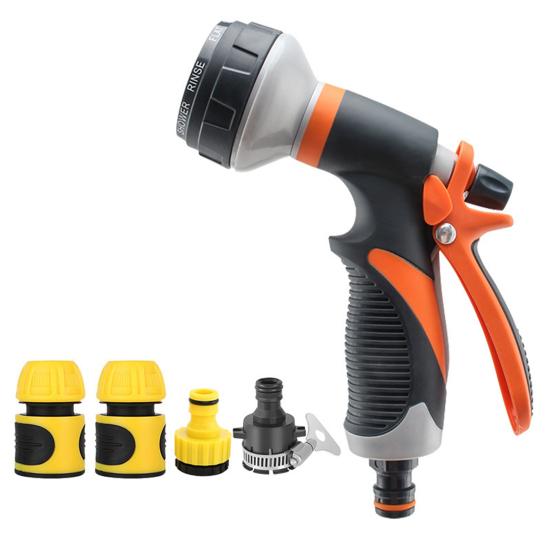 Garden Hose Nozzle, High Pressure Hose Nozzle, Heavy Duty Hand Sprayer, Adjustable Nozzle for Plants Watering Car Washing Sidewalk Cleaning