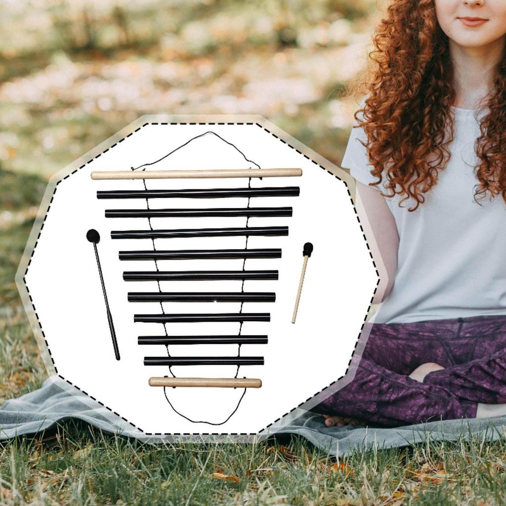 Větrný zvonkohra, Ruční, Meditační jednoradové tyčové zvonkohry, 9tónový bicí nástroj pro učitele, Řízení třídy, Dárek pro děti