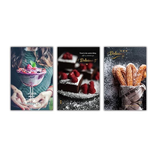 Food Poster and Print Cake Dessert Canvas Painting Wall Art Picture Kitchen Dining Room Restaurant Bakery Dessert Shop Decor