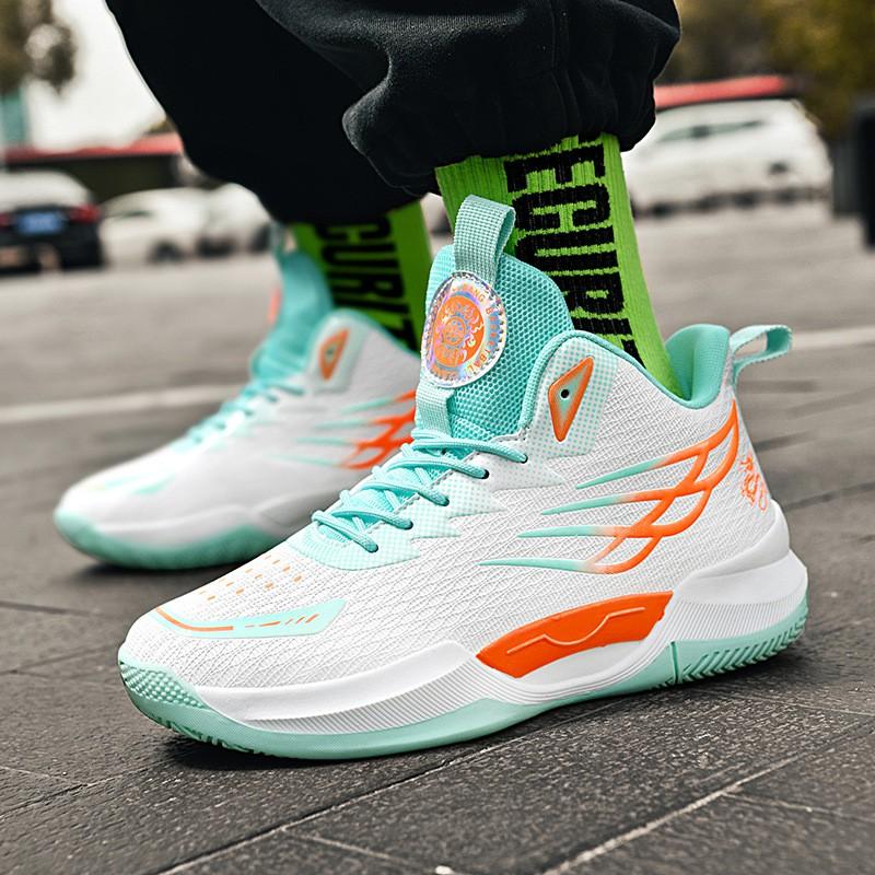 Youth Basketball Shoes High Top Outdoor Court Sneakers Boys Girls Teens Mesh Upper Rubber Sole