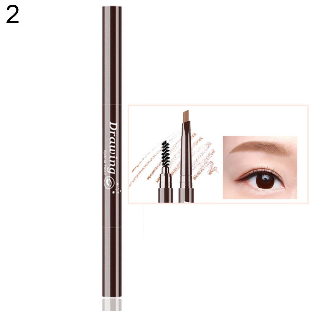 Puntos Dual Head Automatic Rotary Triangle Eyebrow Pencil Brush Non Smudge Eye Cosmetic