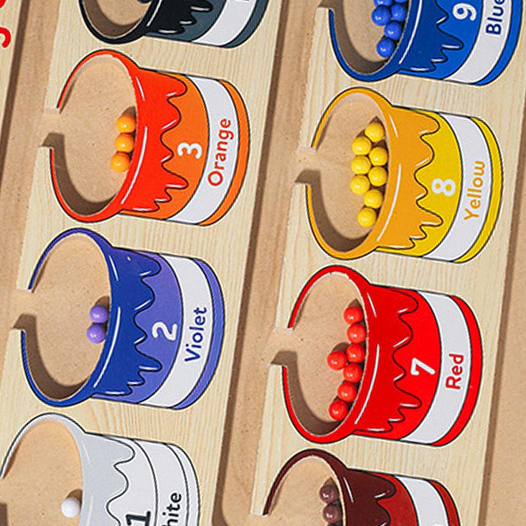 Kinder Magnetisches Farben Zahlen Labyrinth Feinmotorik Gehirntraining Pädagogisches Holz Magnetbrett