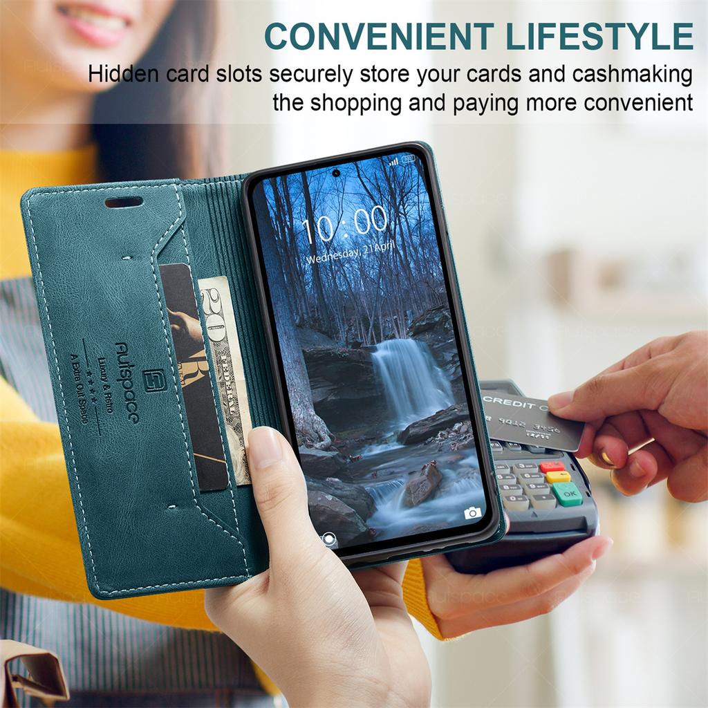 Premium Vintage Leather Wallet Case for Samsung Galaxy A56 - RFID Protection Flip Cover with Card Slots, Shockproof Retro Style (4 Colors)