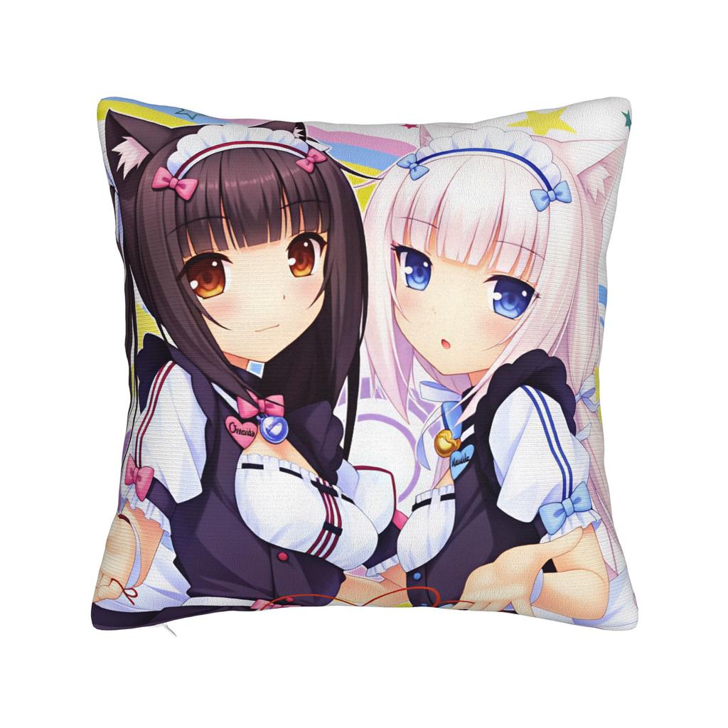 Pillow Cover NEKOPARA Graphic Cushion Cover Cute Funny Pillow Case For Sofa Home Decorative Pillowcases