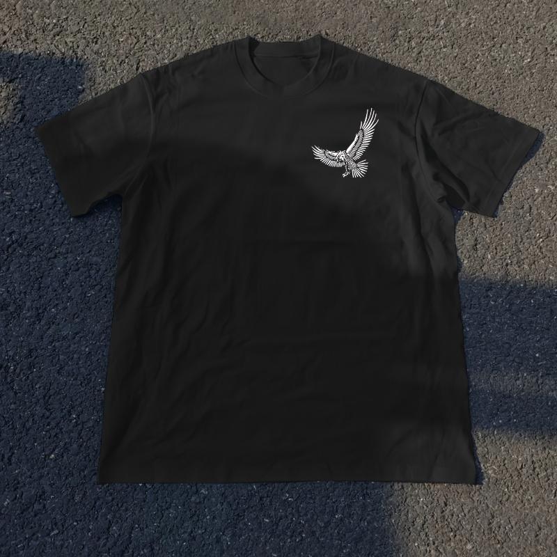 

Eagle Silhouette Minimal Print T-Shirt Breathable Cool, Comfortable Wear,Daily Casua XXL белый