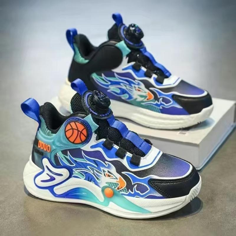 Boys' shoes 2025 spring new primary school children's leather surface waterproof soft sole non-slip explosive sports running shoes