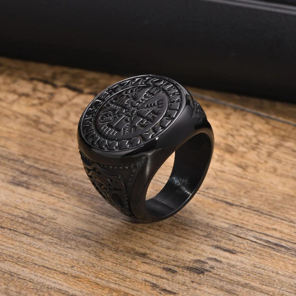 Vnox Cool Punk Norse Viking Thor Mjolnir Hammer Rings for Men,Solid Stainless Steel Metal Rock Axe Signet Finger Bands Jewelry