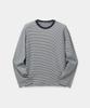 Kueo Cotton Pinstripe Long Sleeve T-Shirt (Navy)