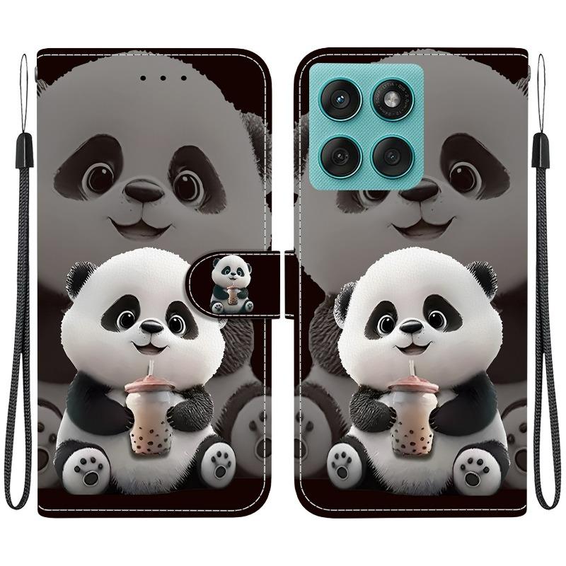 Animal Case Lion Panda Leather Phone Cover For Motorola Edge 60 Fusion 5G Wallet Flip Coque Card Magnetic Protect Cases