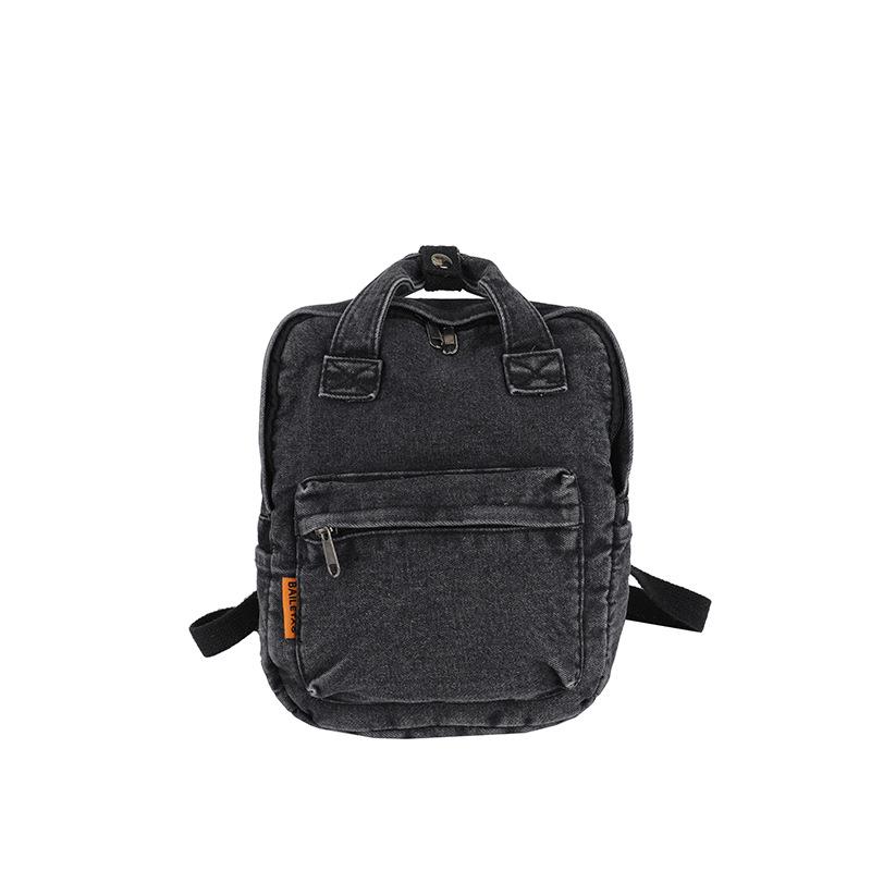 Retro Denim Backpack Student Schoolbag