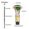 Grüner Diamant-Typ, goldener weißer Gehstock, modischer dekorativer Gehstock für Gentleman, eleganter Cosplay-Gehstock, Knauf, Bischofsstab, 90 cm