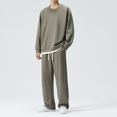 Men's Casual Spring and Autumn Jumper Loose Drawstring Sweatpants Two-piece Set