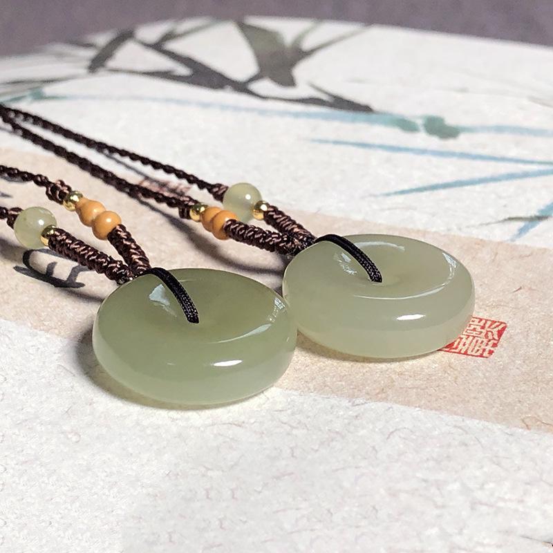 Hetian Jade Pi Xiu Anhänger Charm - Qingbai Stein Halskette für Paare
