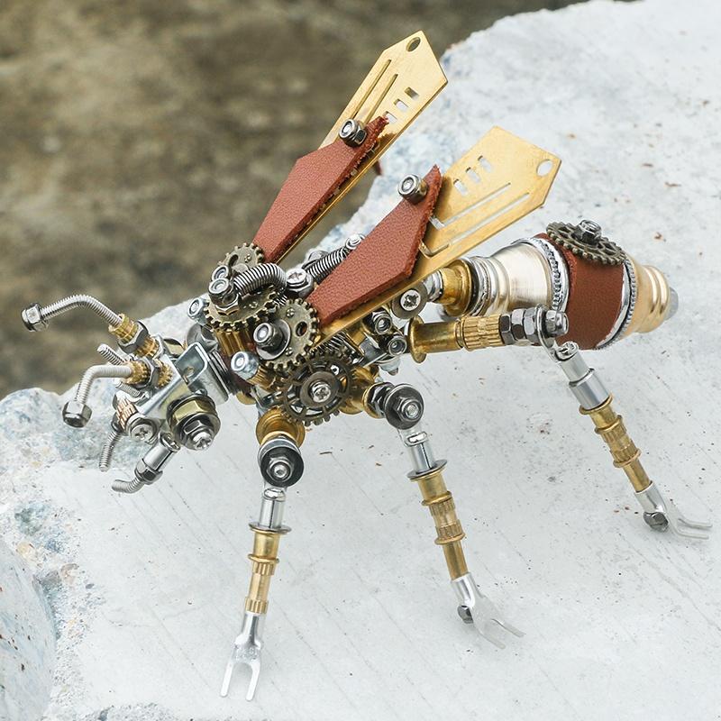 Mechanical Insect Series Model Premium Metal Material Multi-Part Detailing Steampunk-Style Insect Statue  Assembly Tool Included