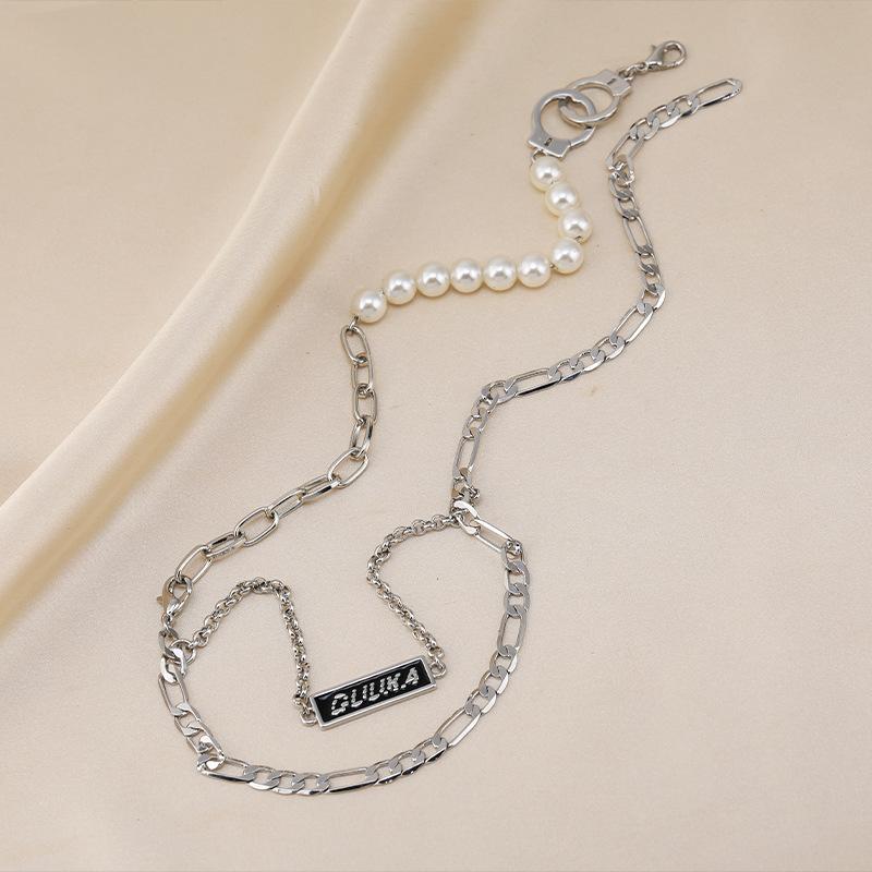 

Layered Elegant Pearl Necklace For Men And Women With Stylish Titanium Steel Design