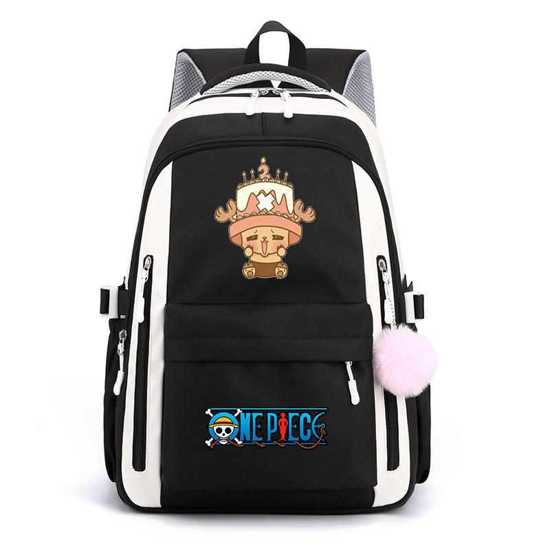 One Piece Anime Super Novice Luffy Printed Canvas School Backpack Teens High Capacity Travel Bag