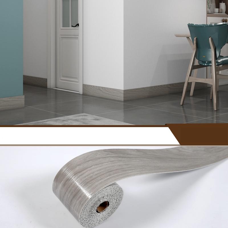 1PC 5mX10cm Self-adhesive Border Floor Stickers for Living Room Skirting Line Waterproof Waist Line Wallpaper