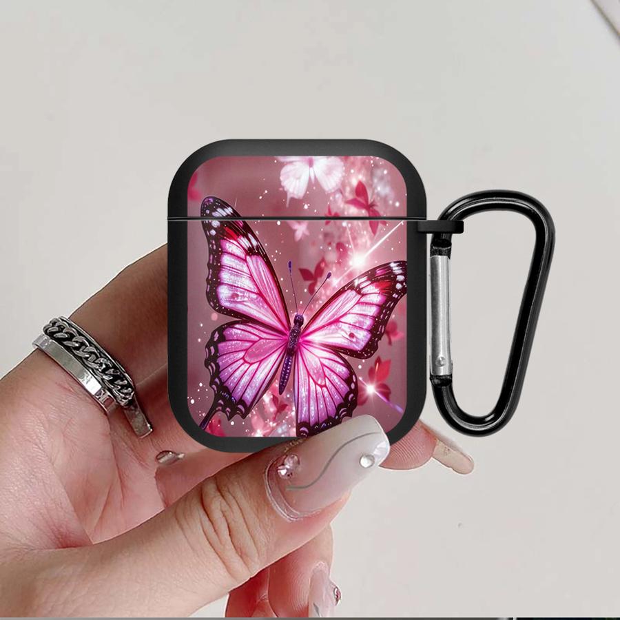 Pink Butterfly Flower Earphone Cases Cover Case For Airpods 2 Pro3 Pro2 4 Pro 3 1