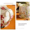 Large Capacity Hand-Painted Cartoon Flower Ceramic Mug - Souvenir Coffee & Water Cup