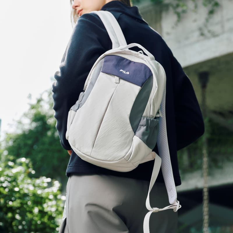 New FILA EXPLORER Fabric Backpack Unisex Cold Spring Light Gray A13U547132FLY