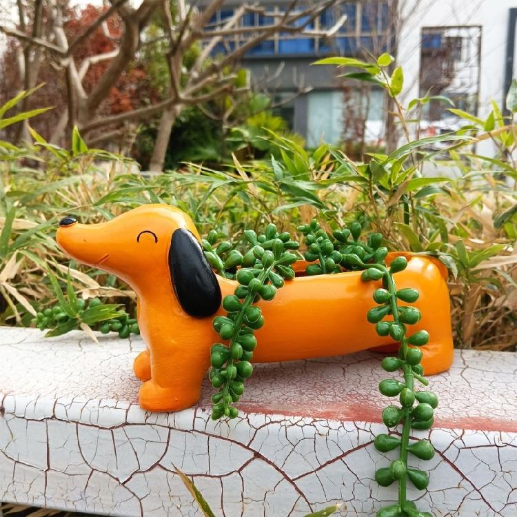 Succulent Vase Moulds Flowerpot Mold Dachshund Dog Shape Plant Pots Mold Pen Storage Holder Moulds for Making Planter