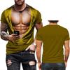 Men's Realistic 3D Muscle Tattoo Printed T-Shirt Funny Novelty Casual Camiseta Summer Holiday Streetwear Short Sleeve Tees