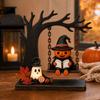 Halloween Wooden Reading Bookshelf Decoration Desktop Tabletop Ornament for Holiday Home Decor