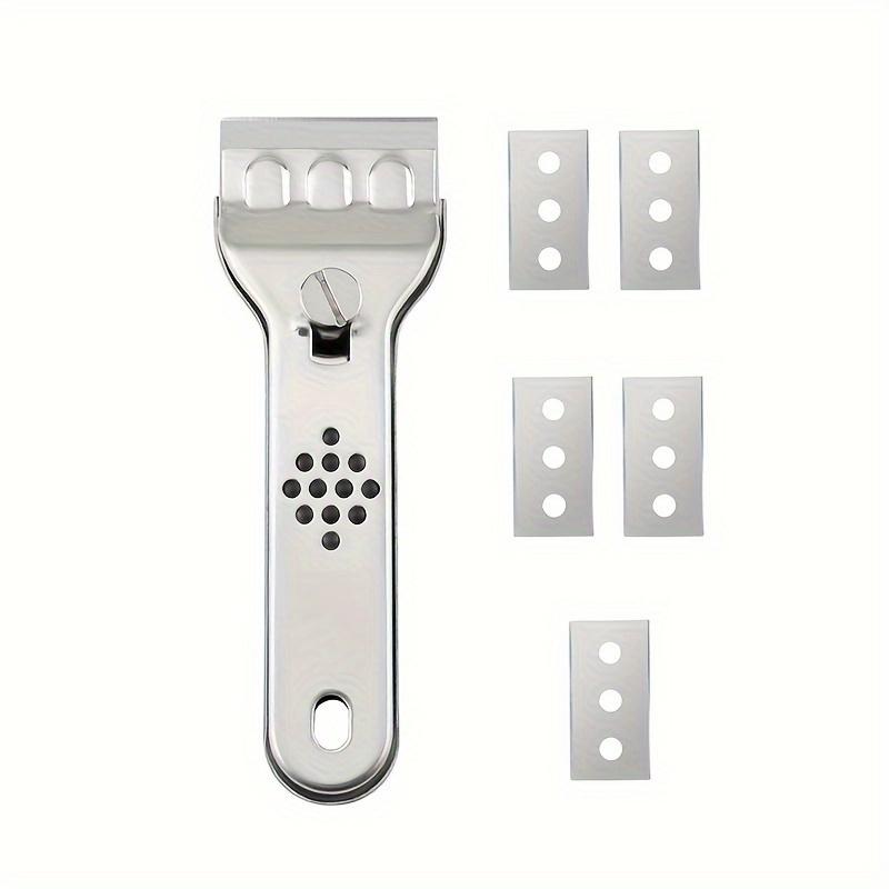 Set de răzuitoare pentru curățarea multi-suprafețe - Oțel inoxidabil, ideal pentru plite ceramice și multe altele - Îndepărtează fără efort uleiul, murdăria și vopseaua