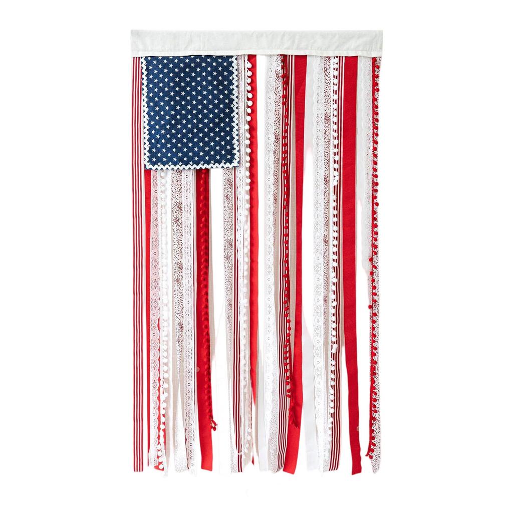 American Independence Day Wreath Star Flag Banner Wall Hanging Scene Layout Front Door Decoration Door Hanging