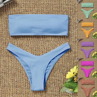 Women's Bikini High Waisted Tummy Control Two Piece Swimsuit Swimwear