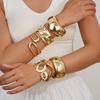 Interlocking Ring Open Bangle - European & American Light Luxury Design for Women