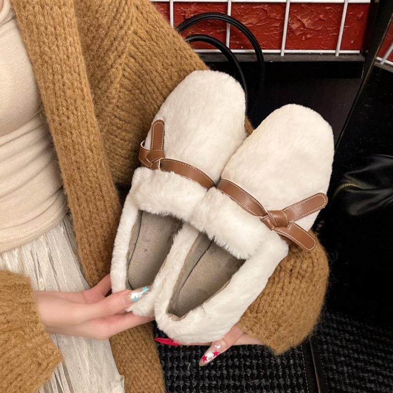 

Flat Shoes Autumn and Winter New Round Toe Deep Mouth Plush Soft Sole Non-slip Wear-resistant Cotton Shoes 40