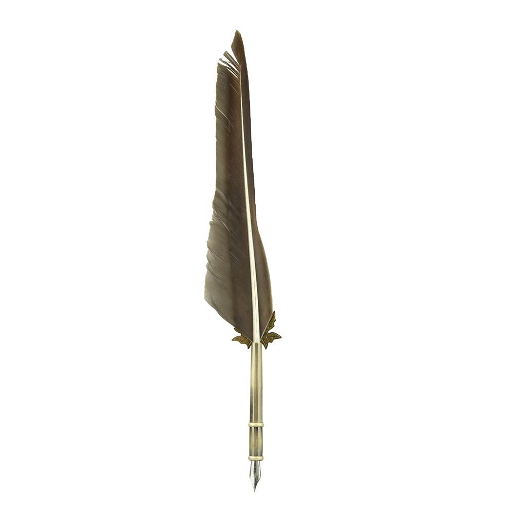 European Retro   Quill Alloy Pen Dip Nib Calligraphy Writing Pen Gift Set With Ink Bottle