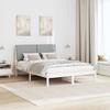 Bed Frame with Headboard White 135 x 190 cm Solid Pine Wood