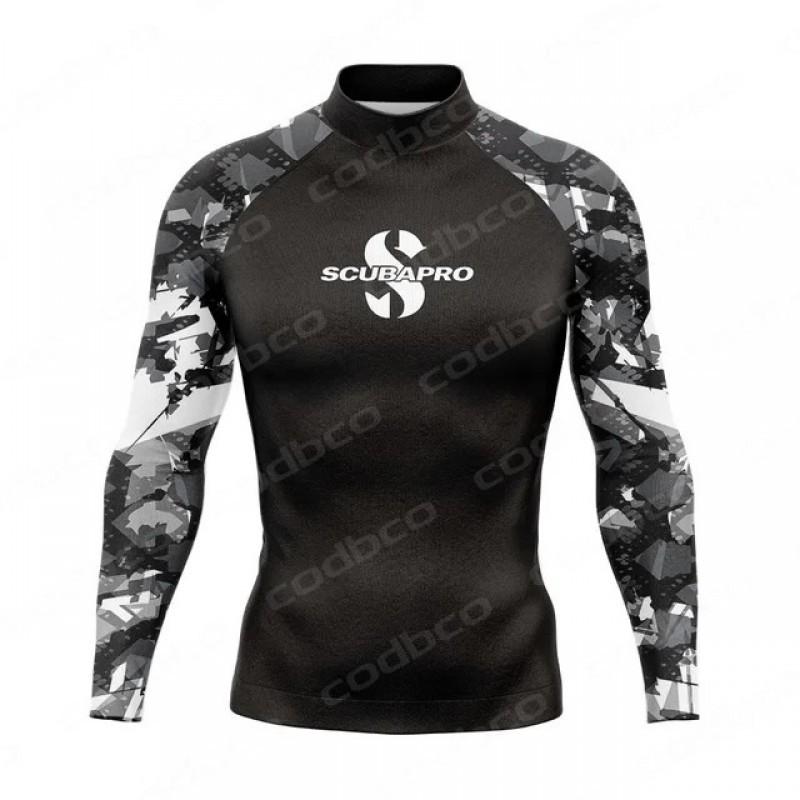 SCUBA Surfing Suit UPF50 Sunscreen Beach Swimsuit Diving Jellyfish Long-sleeved Split Top