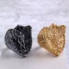 Vintage Stainless Steel Men's Ring Solid Punk St. Michael's Angel Dragon Slayer Ring