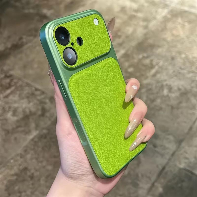 Custodia per Telefono in Silicone Morbido di Lusso con Texture a Buccia di Litchi per iPhone17 Air 13 14 15 16 Pro Max Cover Posteriore con Paraurti