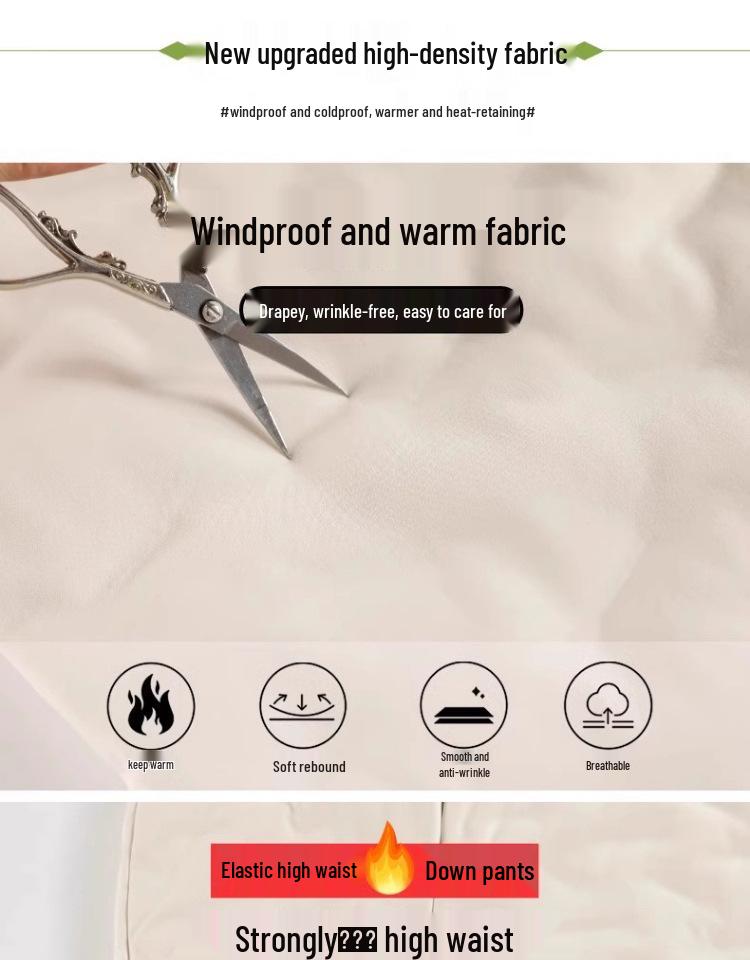 Damen 2025 Winter Gänsedaunhose: Lässige, hochwertige, kältefeste Schneehose mit geradem Bein