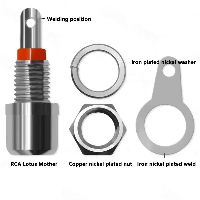 20/100Pcs RCA Connector RCA Audio Female Socket Adapter Nickel Plated RCA  Socket Plug Connector Panel Mount