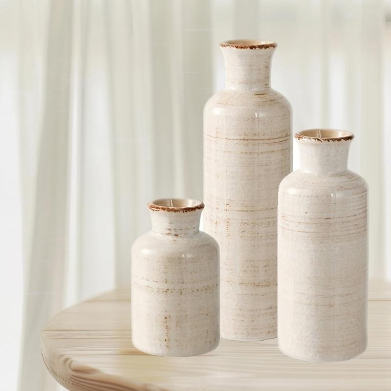 Farmhouses Rustics Ceramic Vases Home Decors Pottery Flower Vases Decorative Vases for Living Room Table Centerpieces