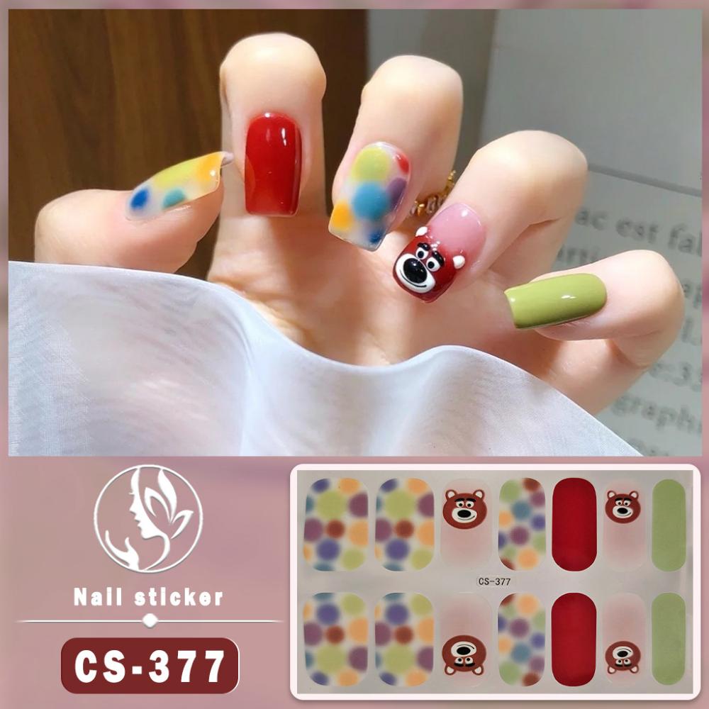 CS No-bake Gel Nail Polish Film Waterproof Full Sticker Chinese Style Panda Manicure Sticker Nail Sticker