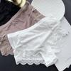 Women's Spring and Summer Sexy Ice Screen Lace Side Mid Waist Underwear