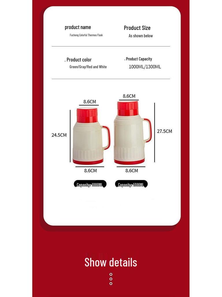 Lightweight Large-Capacity Insulated Hot Water Kettle for Outdoor and Dorm Use