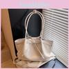 Solid Color Simple Bow Decoration Pleated Design Women Casual Shoulder Bag Tote