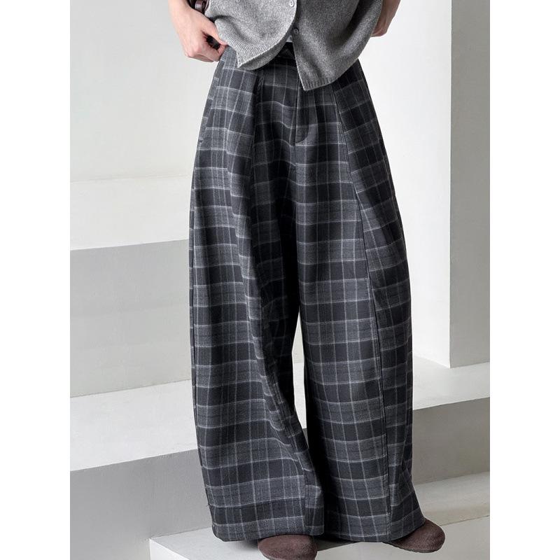 

Orange Zhi Women s Plaid High Waist Loose Pants - Trendy Casual Autumn Style (H6832) Large