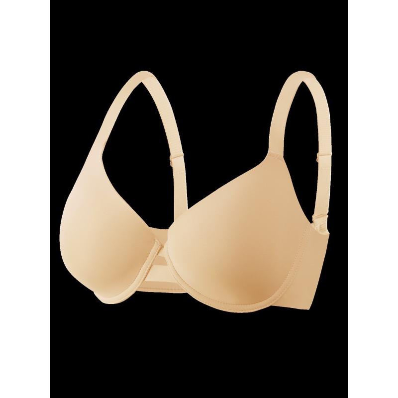 Dámská sexy hladká podprsenka s kosticemi push-up, jednobarevná, velká velikost, boční opora