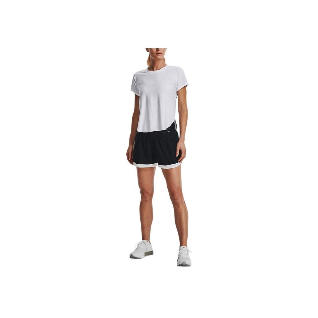 Under Armour Pace Back Zipper Pocket Elastic Waist Sports Shorts Women shorts 1369801-001