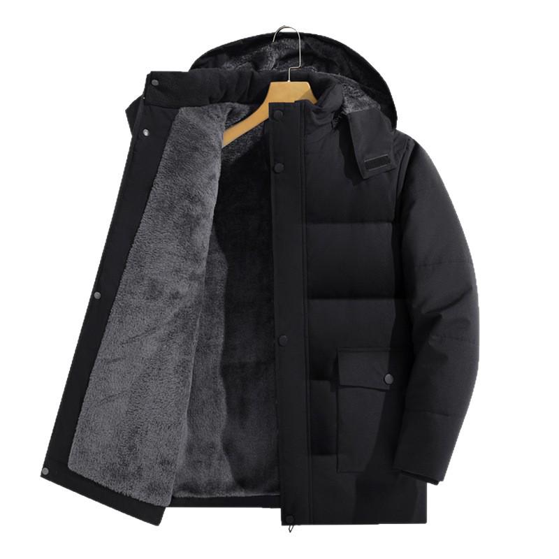 Dad's Winter Warm Plus Velvet Thick Cotton Jacket for Middle-Aged Men