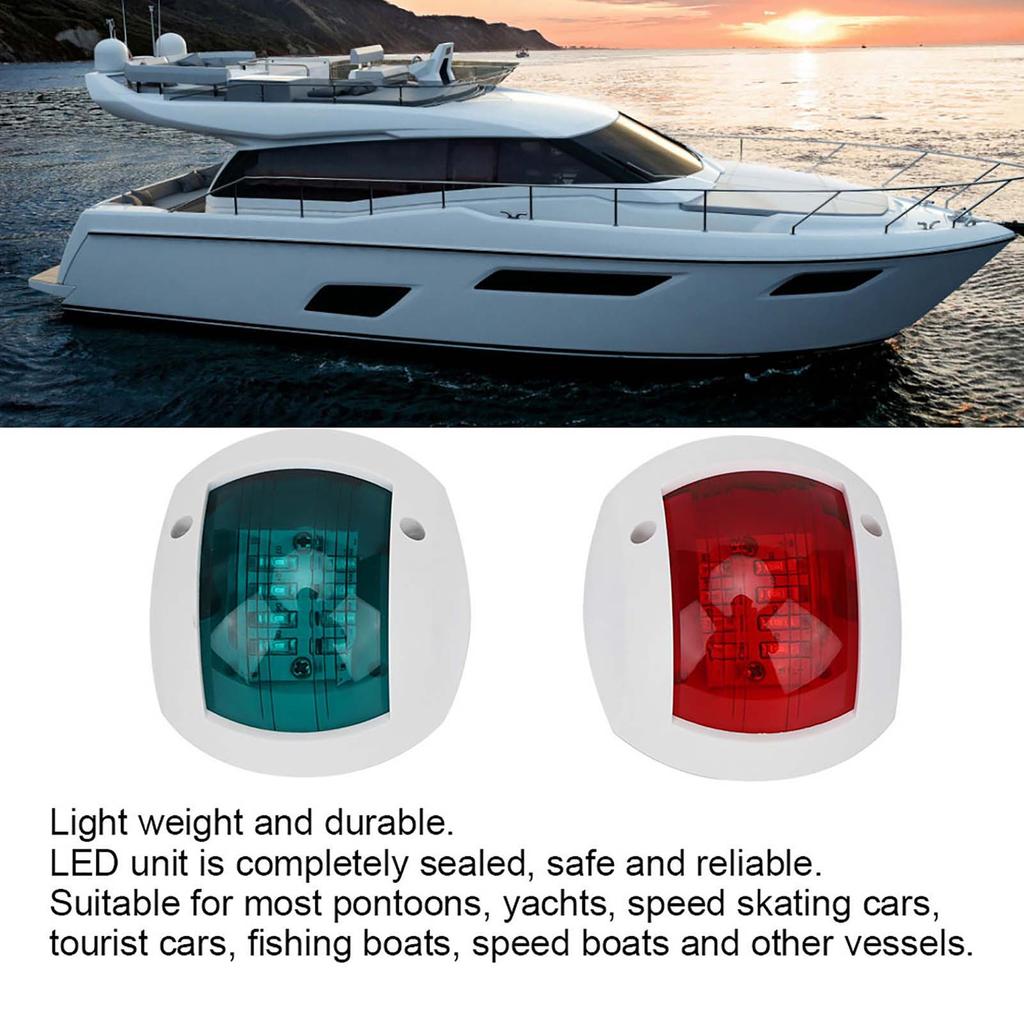 Boat Sidelight Navigation  Light Pair of  Lamp Spherical Red Green LED Waterproof Boat Navigation Light DC12V-24V 3W