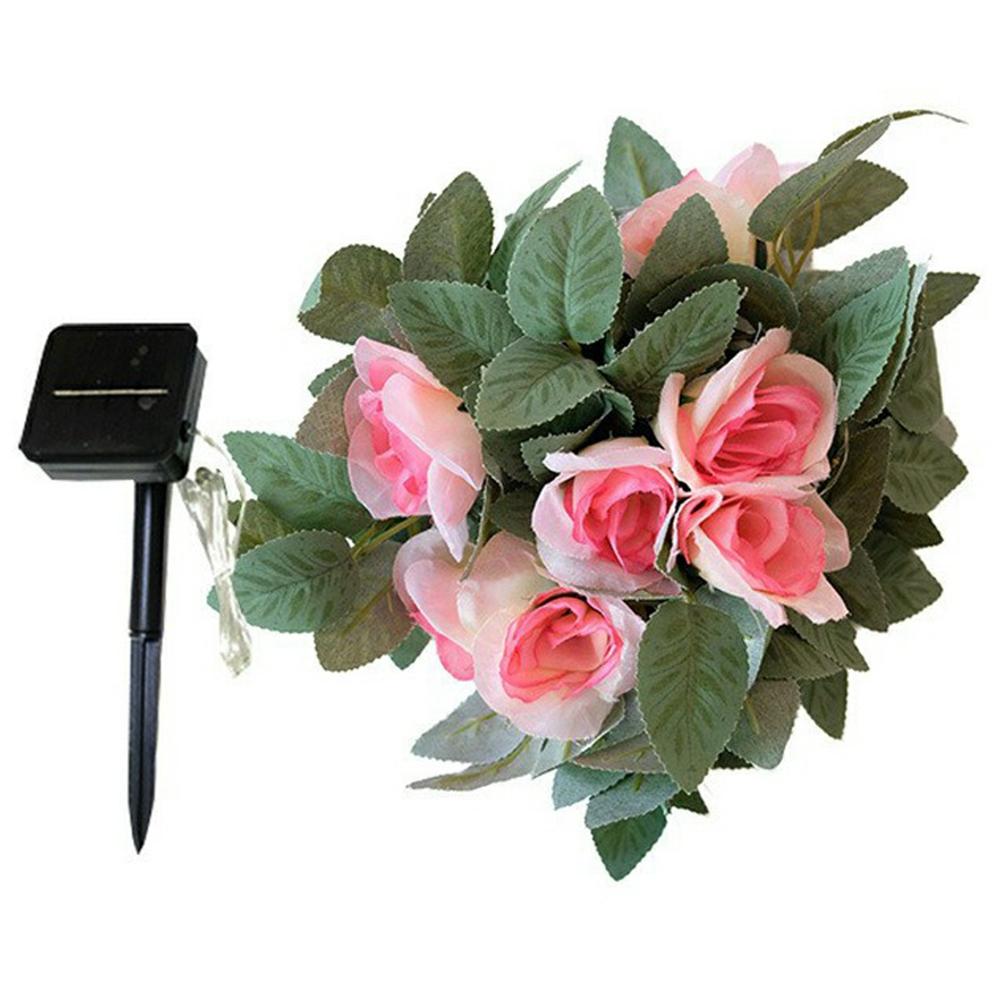 

10m 100 LED Solar Powered Rose String Light 8 Modes Outdoor Garden Landscape Decorative Lamp A